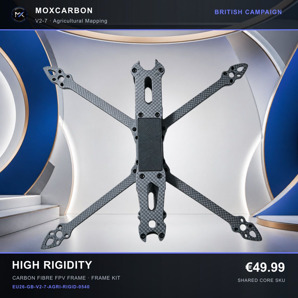 MOX MARK4 V2 7-Inch Carbon Fibre FPV Frame — British High Rigidity 0540 product image