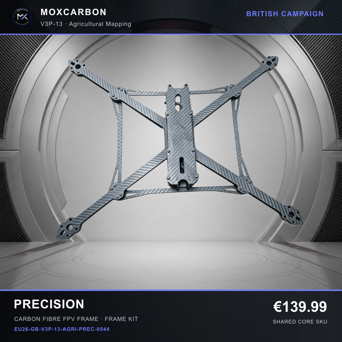 MOX MARK4 V3 Pro 13-Inch Carbon Fibre FPV Frame — British Precision 0544 product image