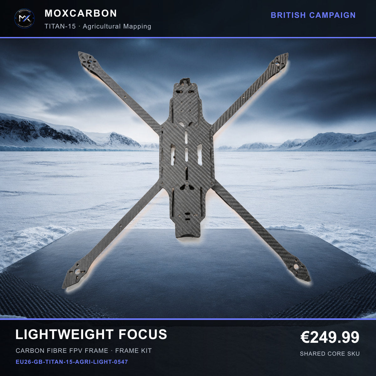 MOX MARK4 Titan GOW 15-Inch Carbon Fibre FPV Frame — British Lightweight Focus 0547 product image