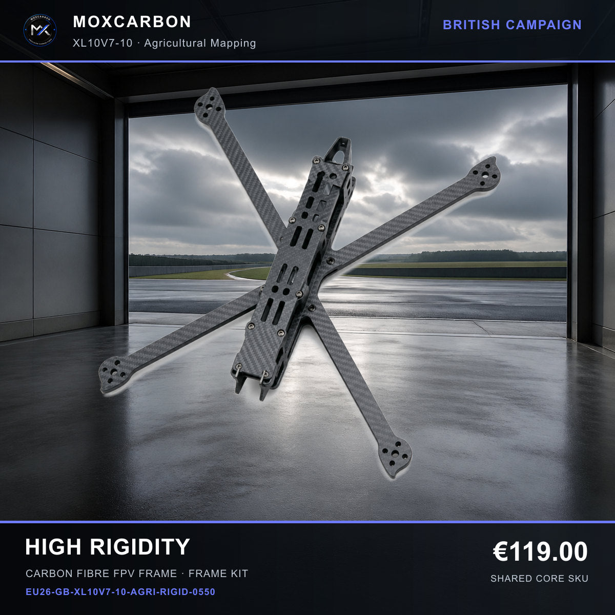 MOX XL10V7 10-Inch Carbon Fibre FPV Frame — British High Rigidity 0550 product image
