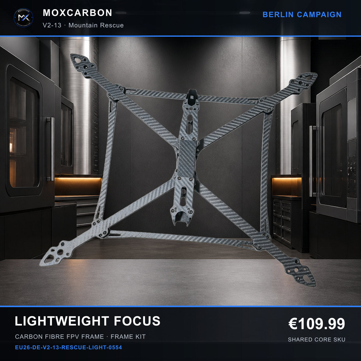 MOX MARK4 V2 13-Inch Carbon Fibre FPV Frame — Berlin Lightweight Focus 0554 product image