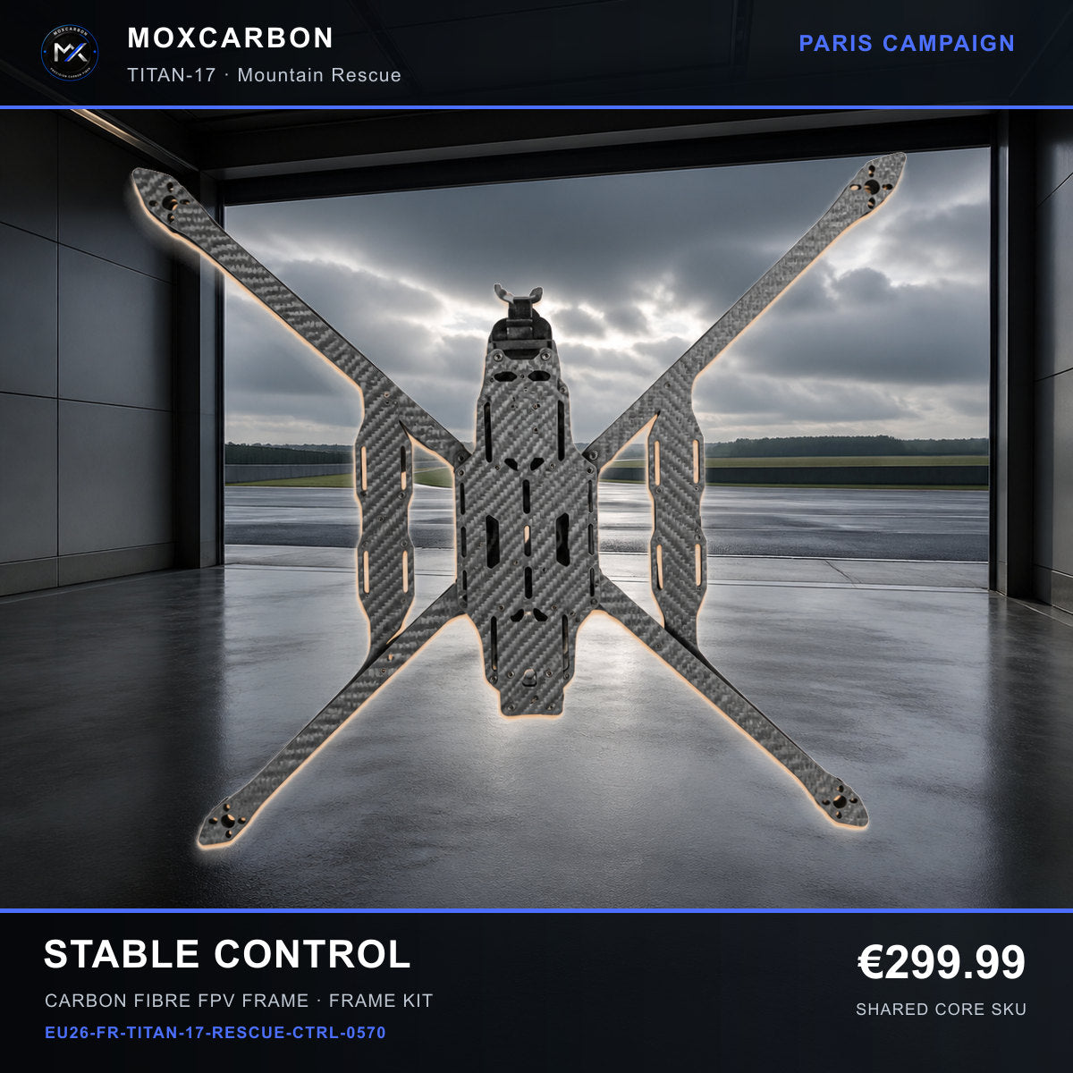 MOX MARK4 Titan GOW 17-Inch Carbon Fibre FPV Frame — Paris Stable Control 0570 product image