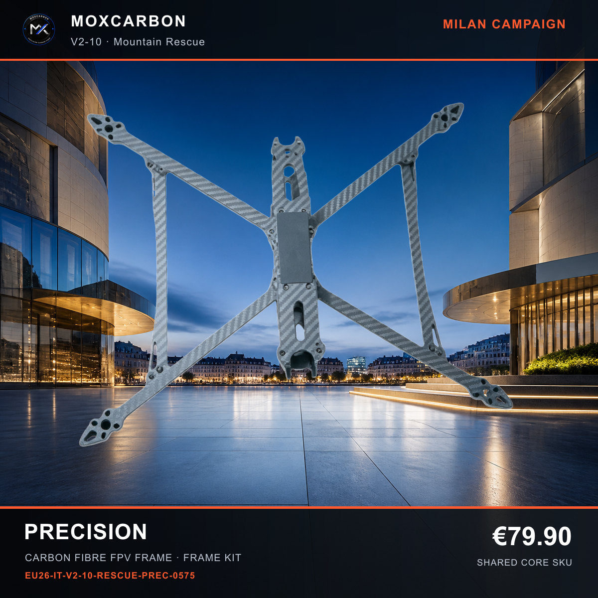 MOX MARK4 V2 10-Inch Carbon Fibre FPV Frame — Milan Precision 0575 product image