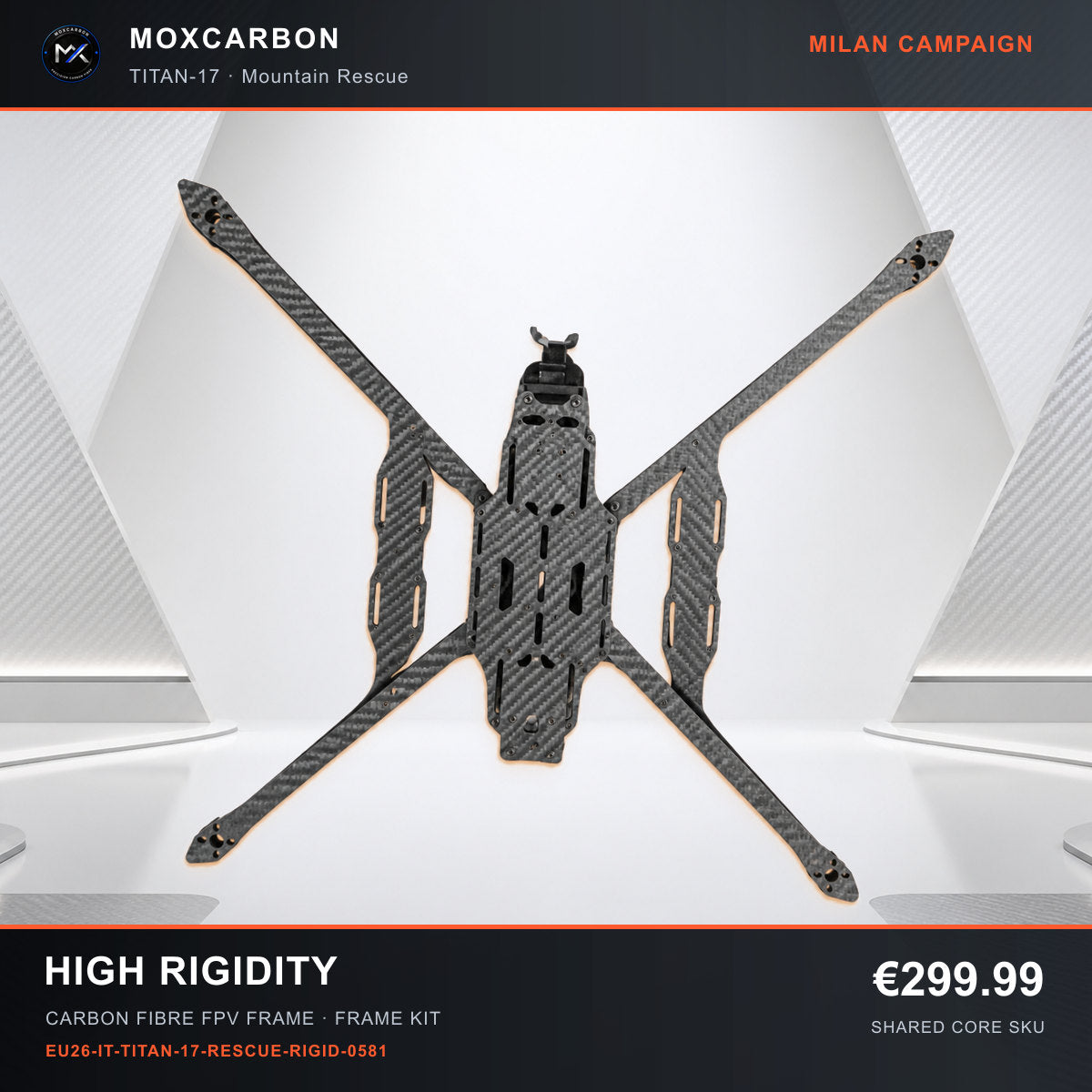 MOX MARK4 Titan GOW 17-Inch Carbon Fibre FPV Frame — Milan High Rigidity 0581 product image