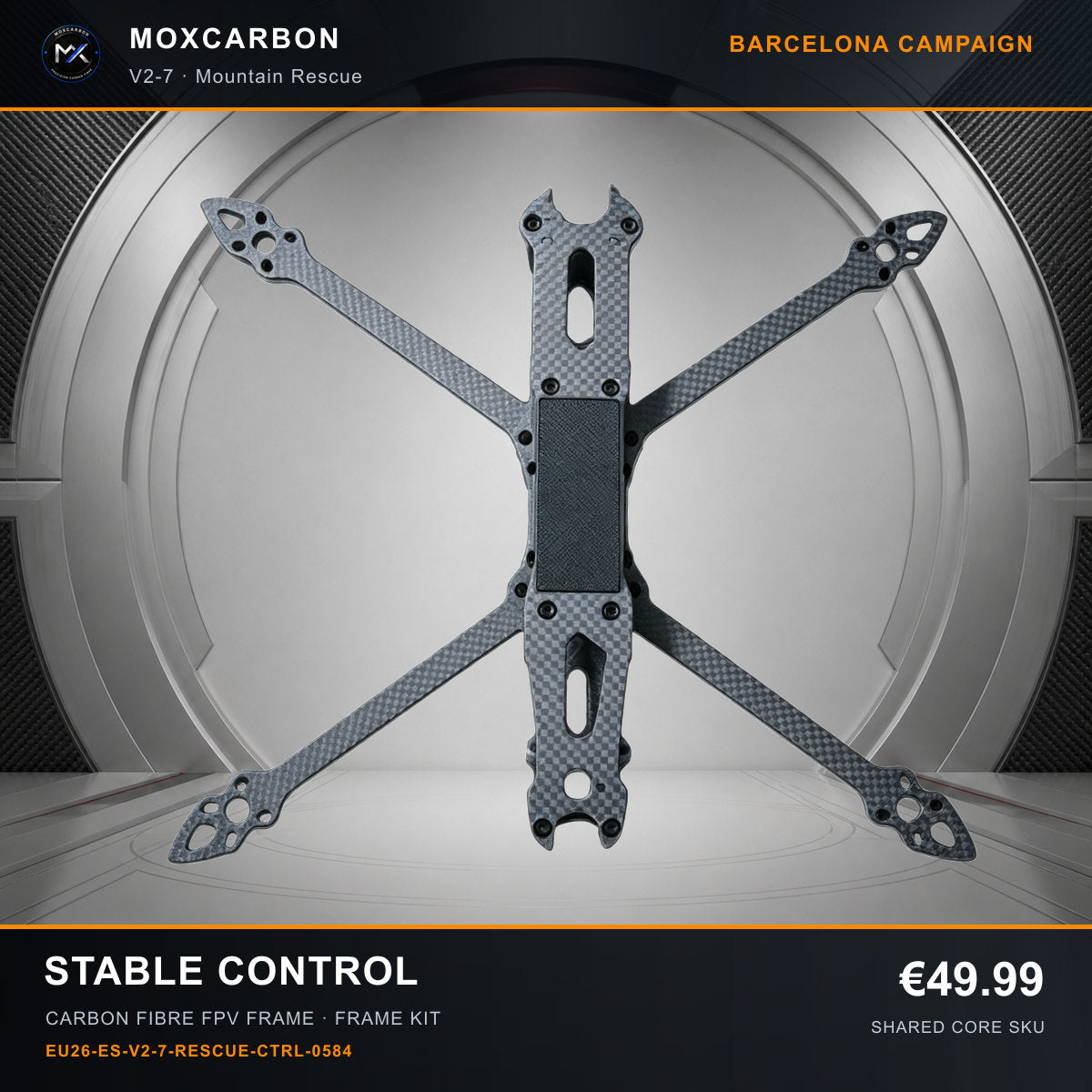 MOX MARK4 V2 7-Inch Carbon Fibre FPV Frame — Barcelona Stable Control 0584 product image