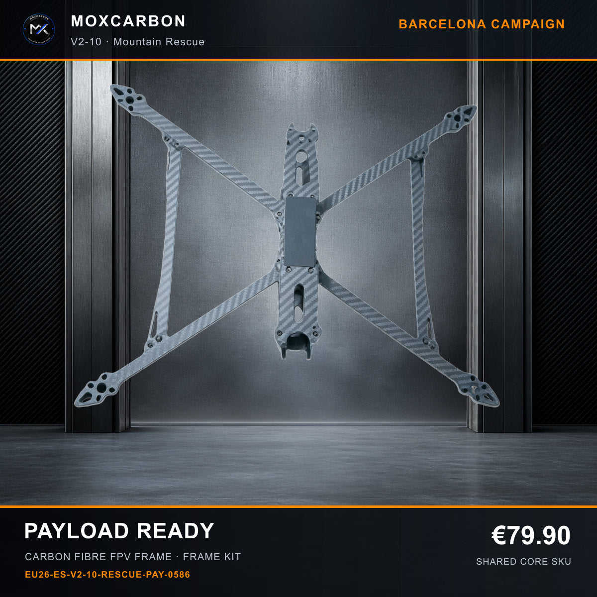 MOX MARK4 V2 10-Inch Carbon Fibre FPV Frame — Barcelona Payload Ready 0586 product image