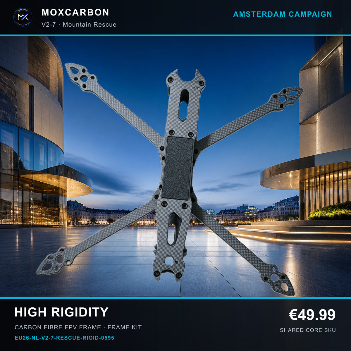 MOX MARK4 V2 7-Inch Carbon Fibre FPV Frame — Amsterdam High Rigidity 0595 product image