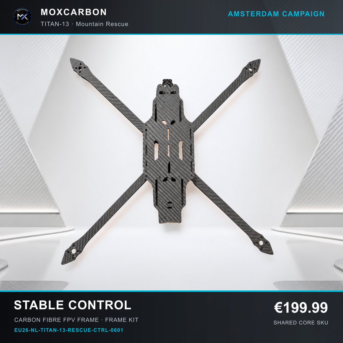 MOX MARK4 Titan GOW 13-Inch Carbon Fibre FPV Frame — Amsterdam Stable Control 0601 product image