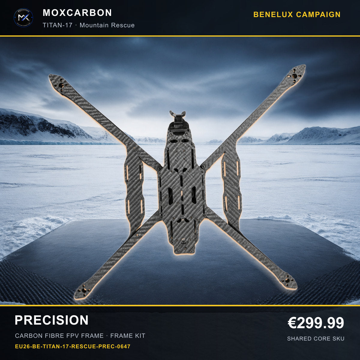 MOX MARK4 Titan GOW 17-Inch Carbon Fibre FPV Frame — Benelux Precision 0647 product image