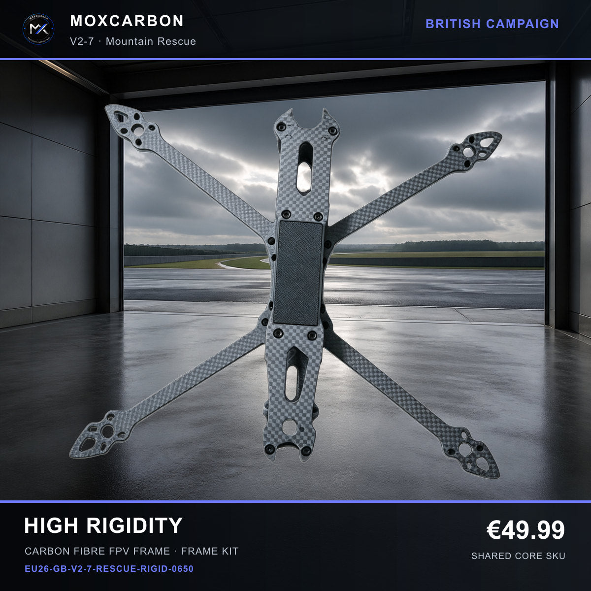 MOX MARK4 V2 7-Inch Carbon Fibre FPV Frame — British High Rigidity 0650 product image