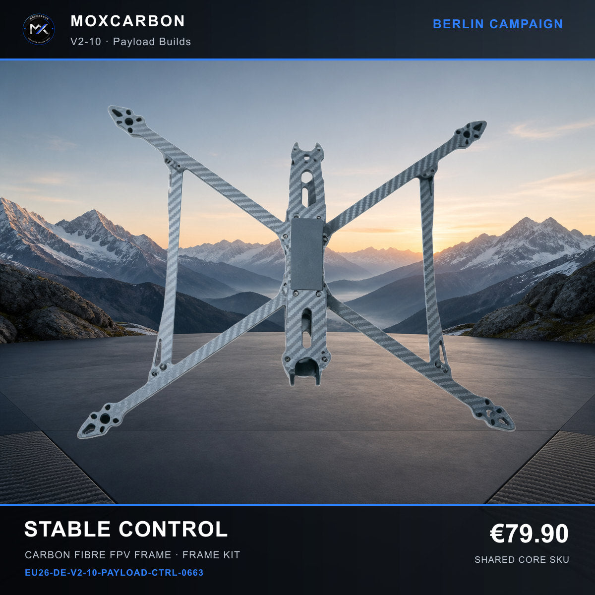 MOX MARK4 V2 10-Inch Carbon Fibre FPV Frame — Berlin Stable Control 0663 product image