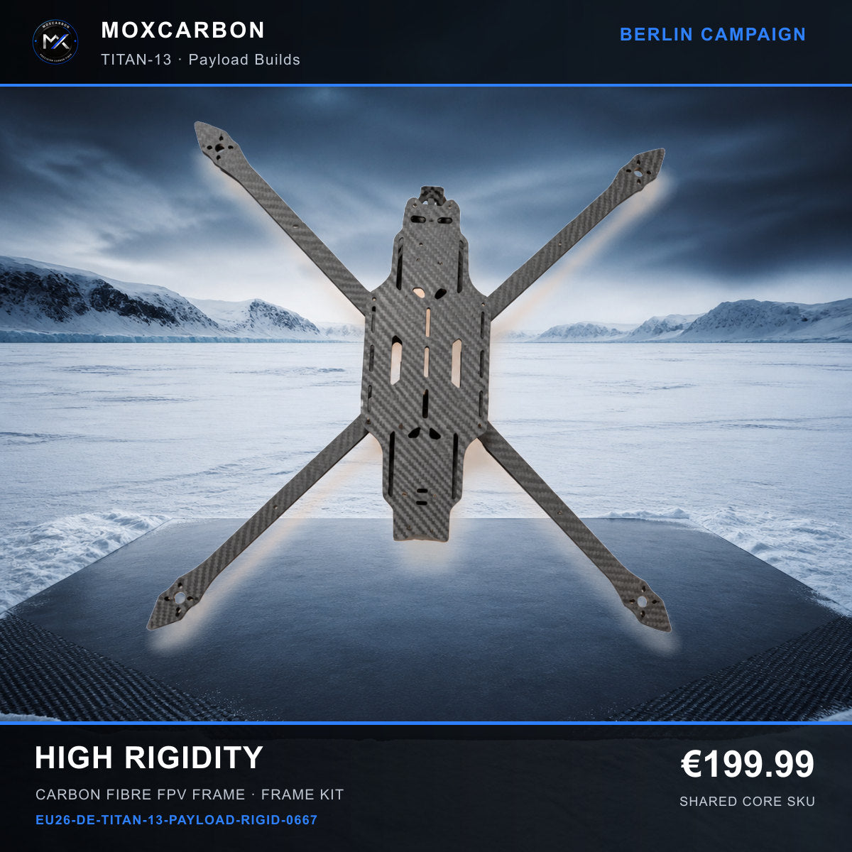 MOX MARK4 Titan GOW 13-Inch Carbon Fibre FPV Frame — Berlin High Rigidity 0667 product image