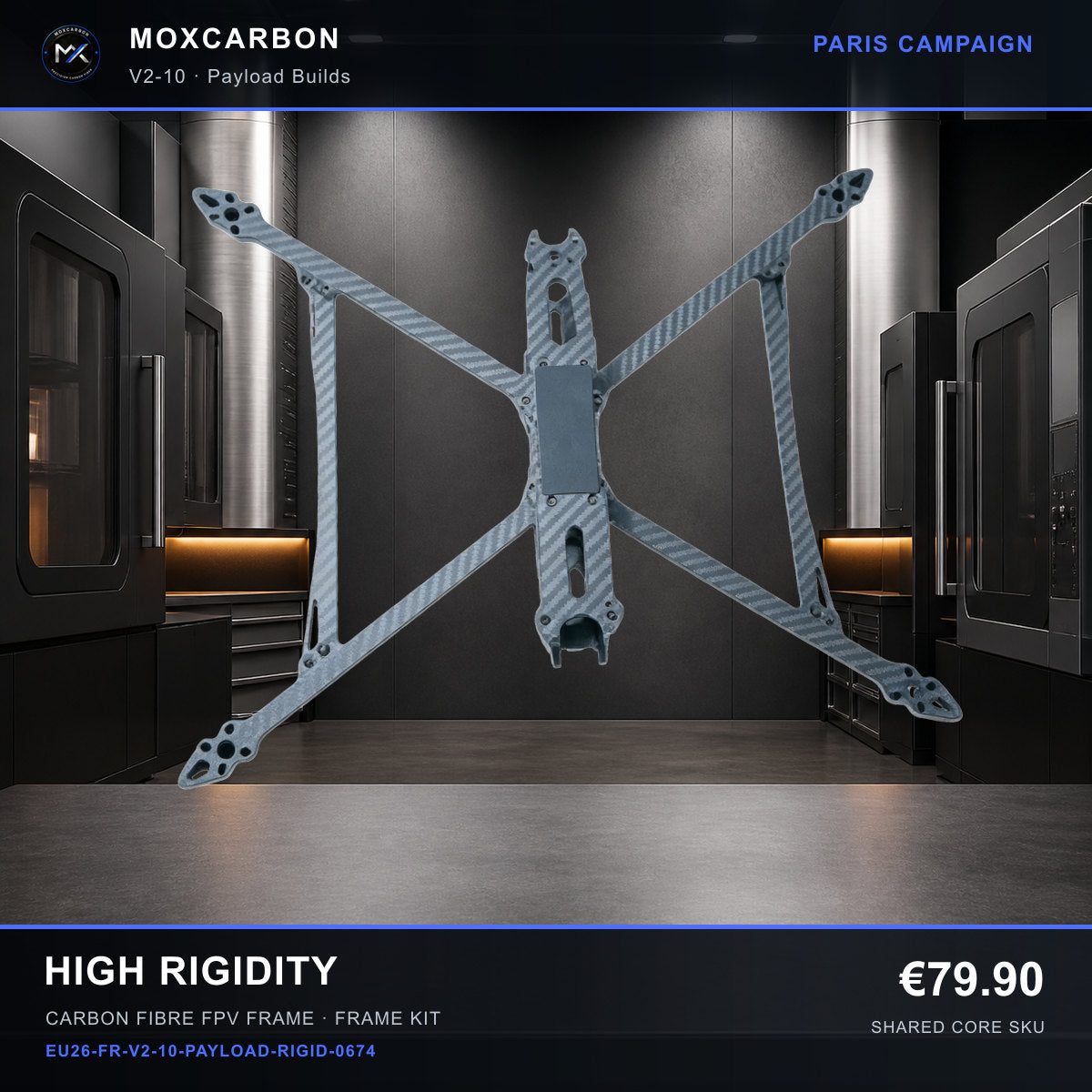 MOX MARK4 V2 10-Inch Carbon Fibre FPV Frame — Paris High Rigidity 0674 product image