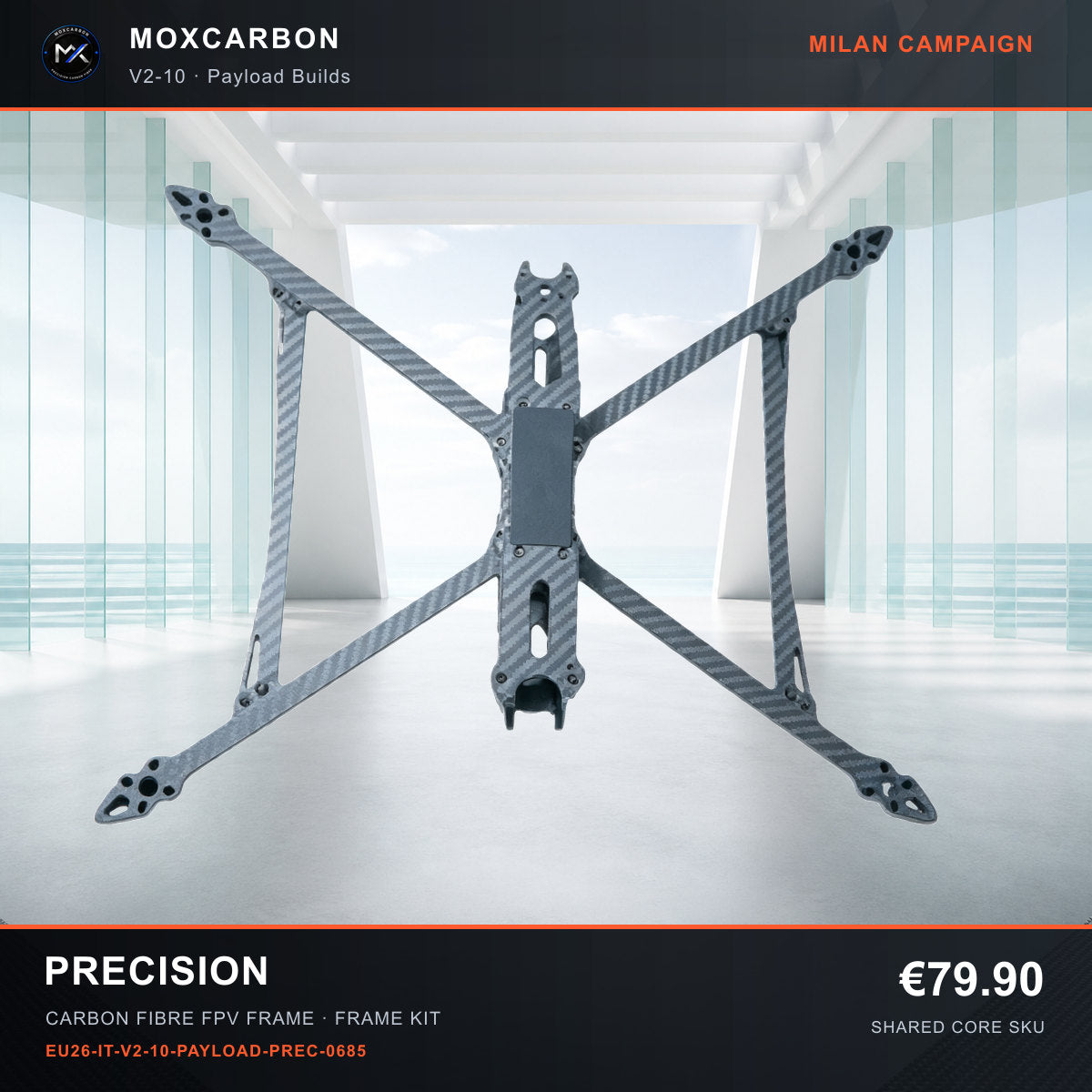 MOX MARK4 V2 10-Inch Carbon Fibre FPV Frame — Milan Precision 0685 product image