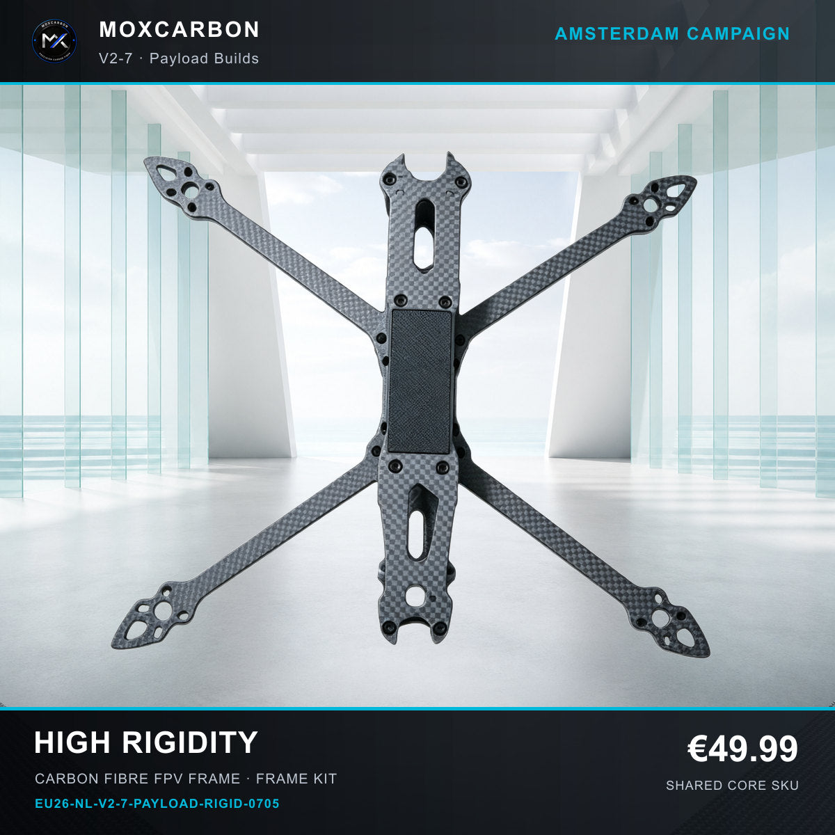 MOX MARK4 V2 7-Inch Carbon Fibre FPV Frame — Amsterdam High Rigidity 0705 product image