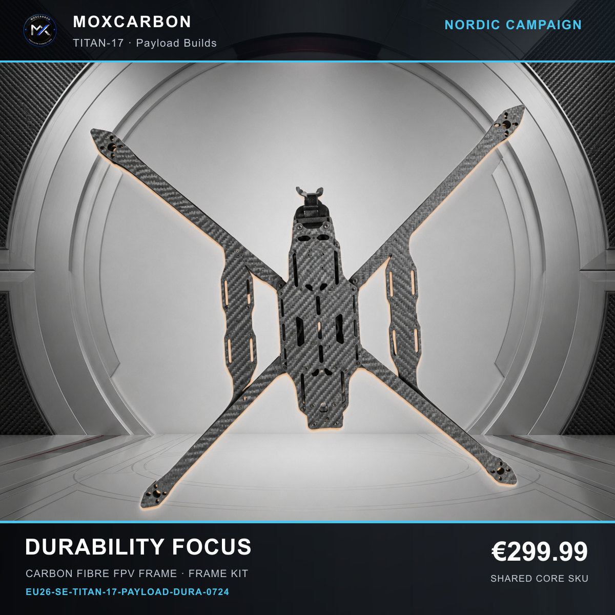 MOX MARK4 Titan GOW 17-Inch Carbon Fibre FPV Frame — Nordic Durability Focus 0724 product image