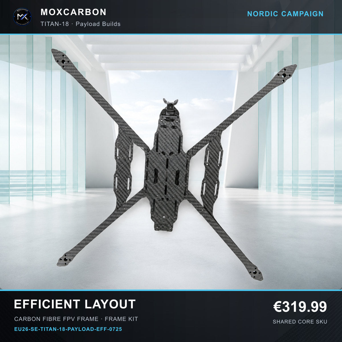 MOX MARK4 Titan GOW 18-Inch Carbon Fibre FPV Frame — Nordic Efficient Layout 0725 product image