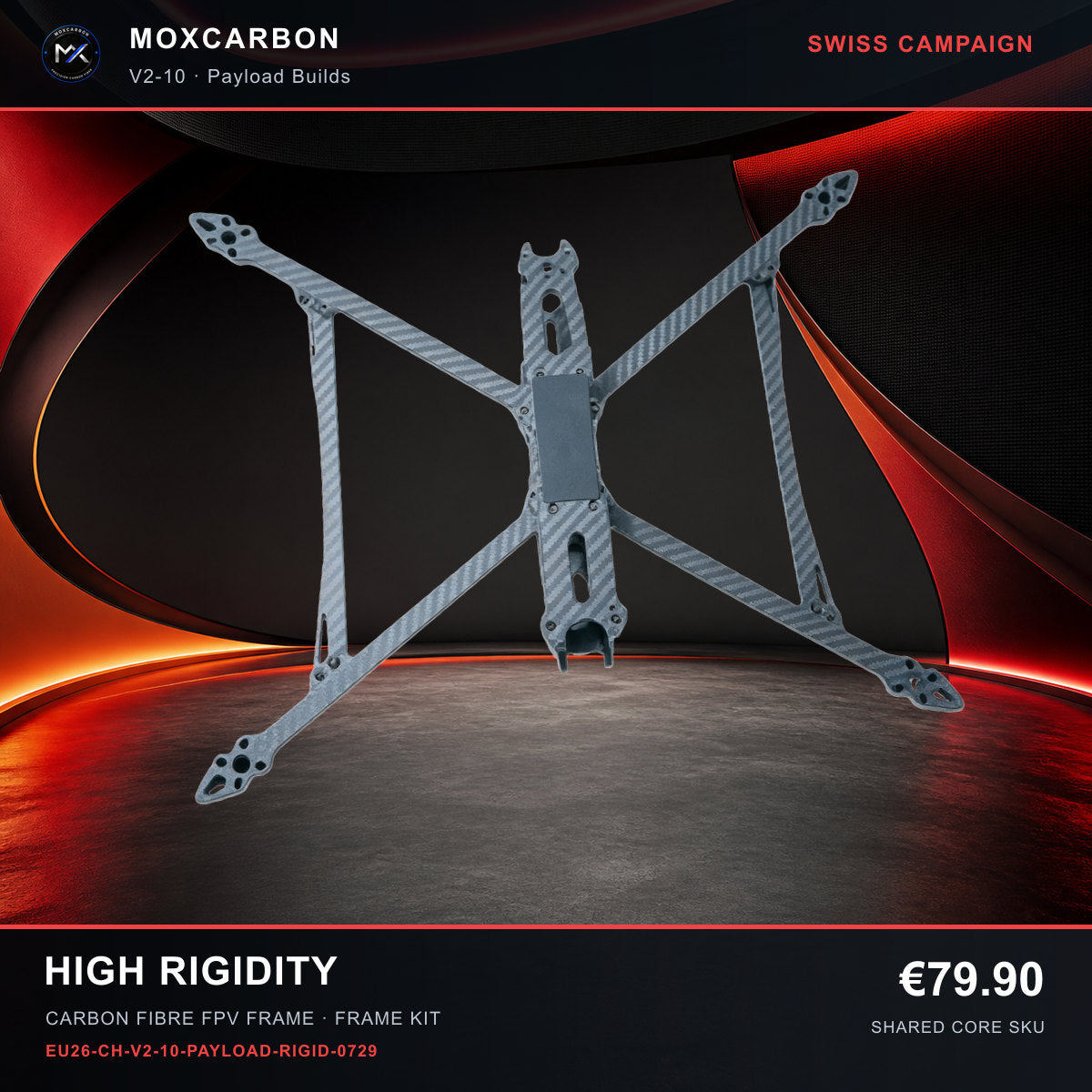 MOX MARK4 V2 10-Inch Carbon Fibre FPV Frame — Swiss High Rigidity 0729 product image