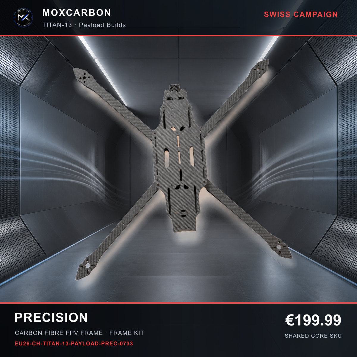 MOX MARK4 Titan GOW 13-Inch Carbon Fibre FPV Frame — Swiss Precision 0733 product image