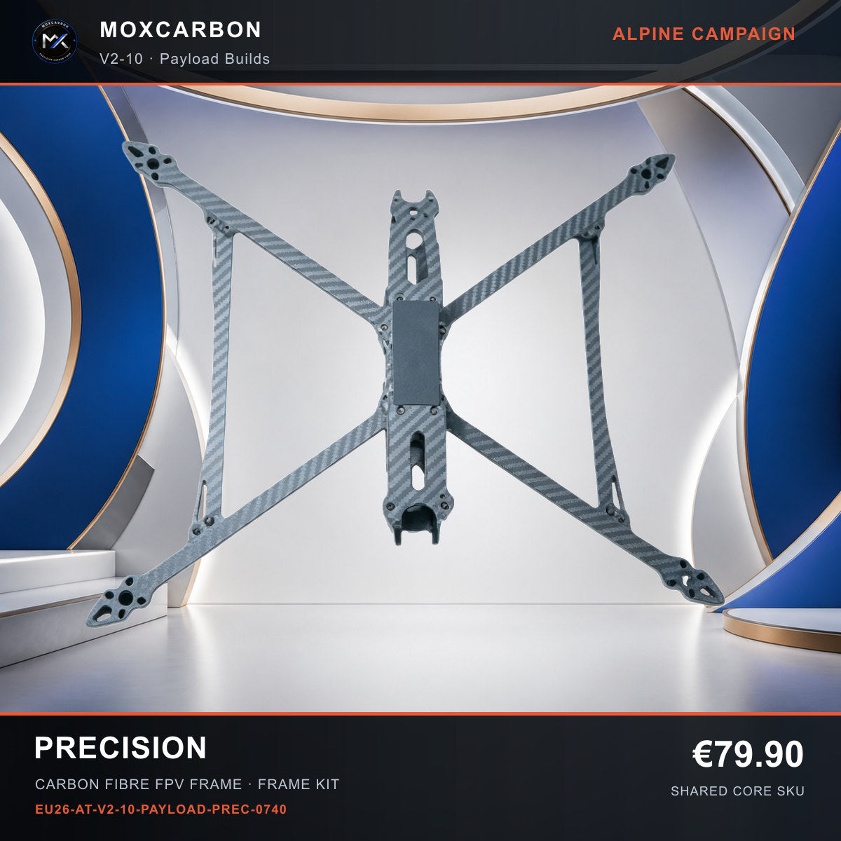 MOX MARK4 V2 10-Inch Carbon Fibre FPV Frame — Alpine Precision 0740 product image