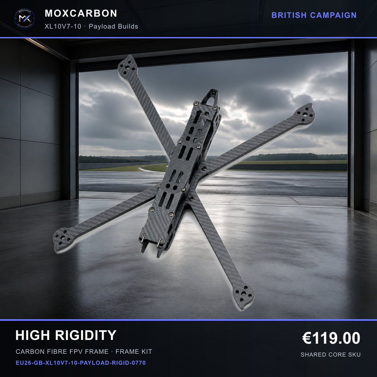 MOX XL10V7 10-Inch Carbon Fibre FPV Frame — British High Rigidity 0770 product image