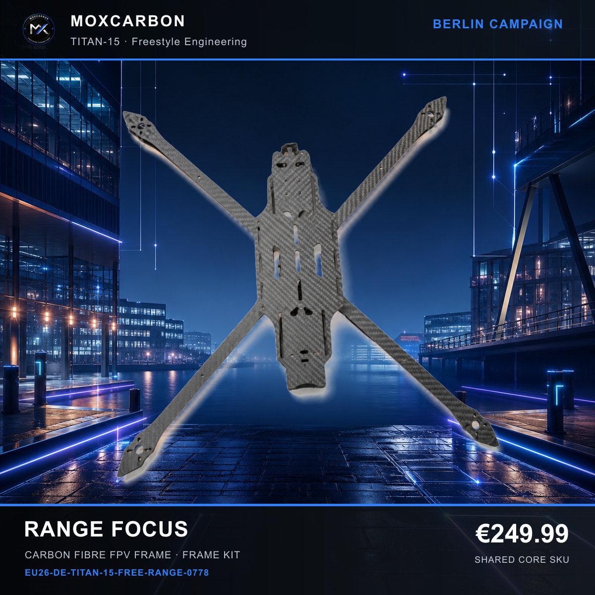 MOX MARK4 Titan GOW 15-Inch Carbon Fibre FPV Frame — Berlin Range Focus 0778 product image