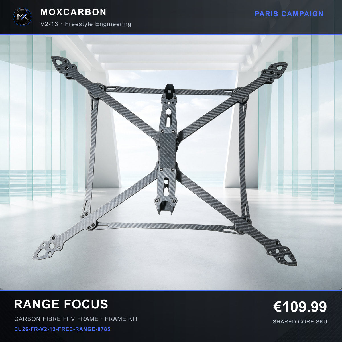 MOX MARK4 V2 13-Inch Carbon Fibre FPV Frame — Paris Range Focus 0785 product image