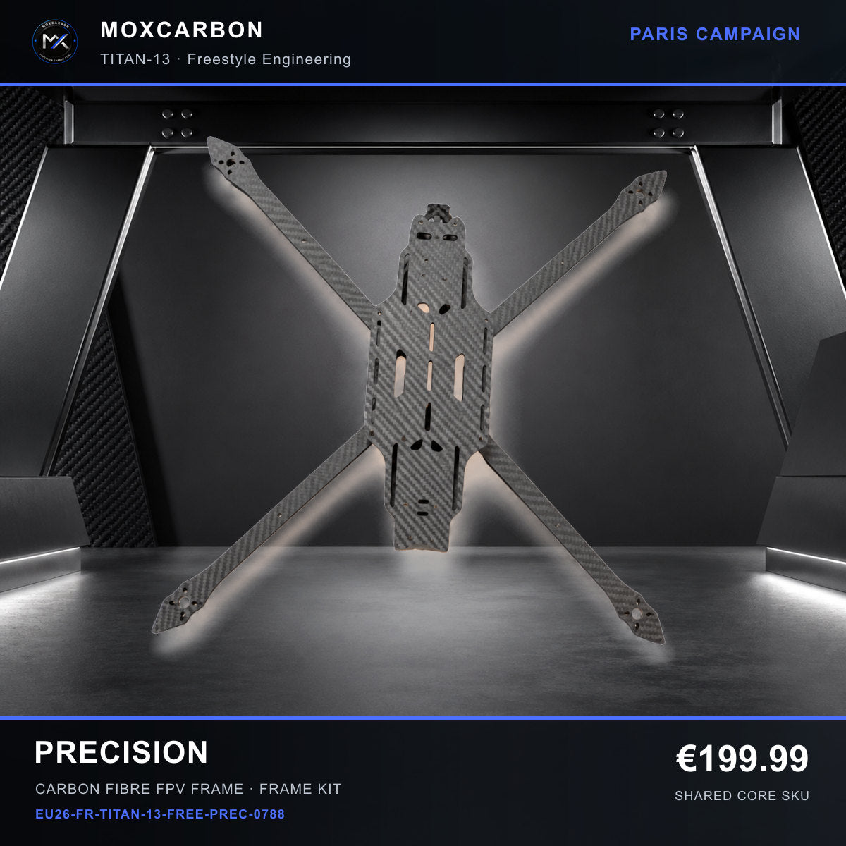 MOX MARK4 Titan GOW 13-Inch Carbon Fibre FPV Frame — Paris Precision 0788 product image