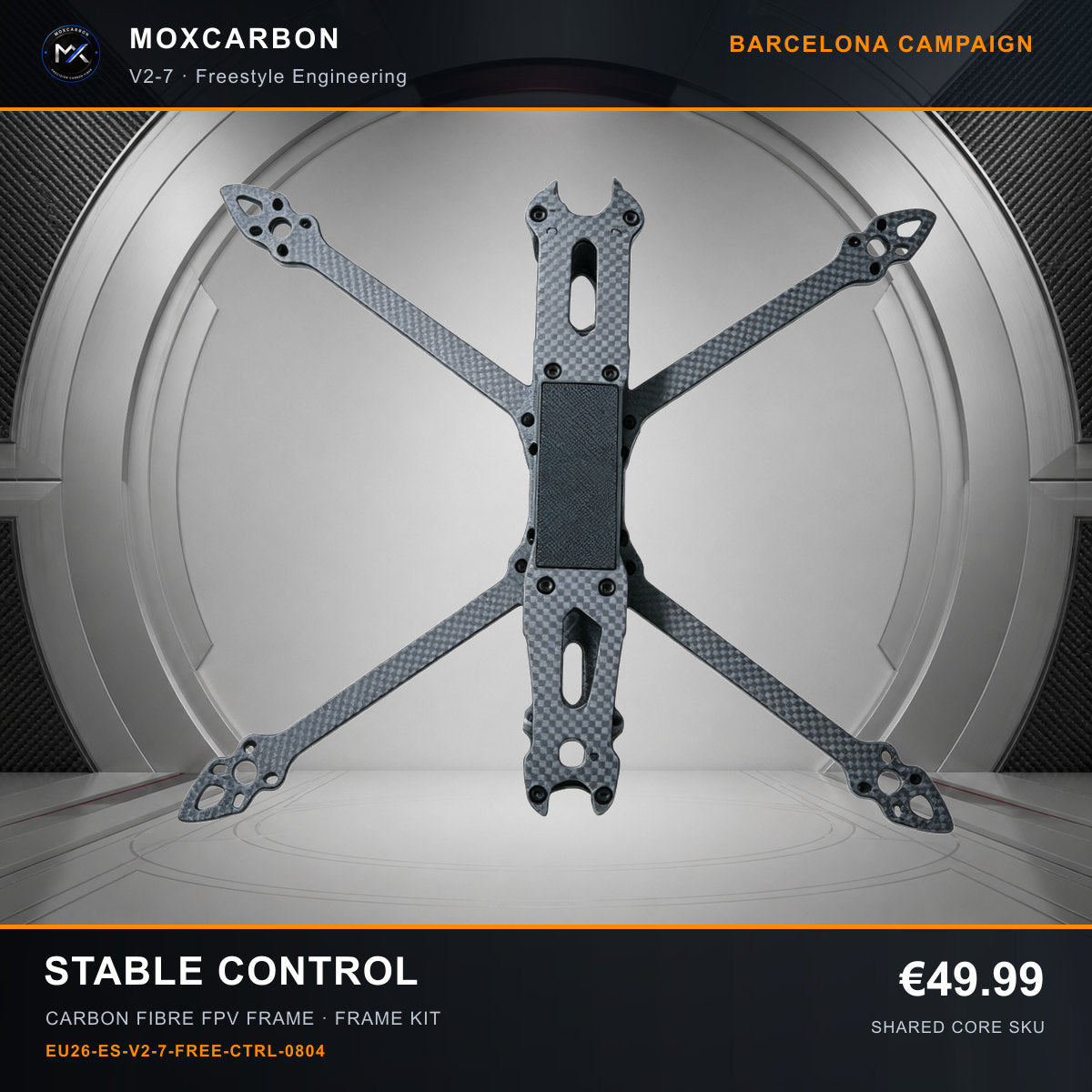 MOX MARK4 V2 7-Inch Carbon Fibre FPV Frame — Barcelona Stable Control 0804 product image