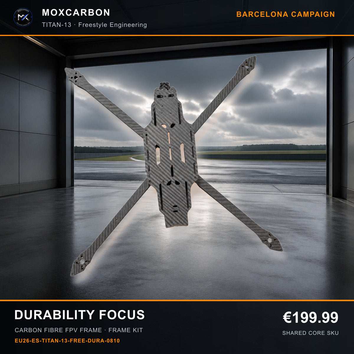 MOX MARK4 Titan GOW 13-Inch Carbon Fibre FPV Frame — Barcelona Durability Focus 0810 product image
