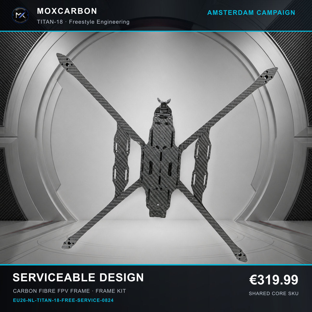 MOX MARK4 Titan GOW 18-Inch Carbon Fibre FPV Frame — Amsterdam Serviceable Design 0824 product image