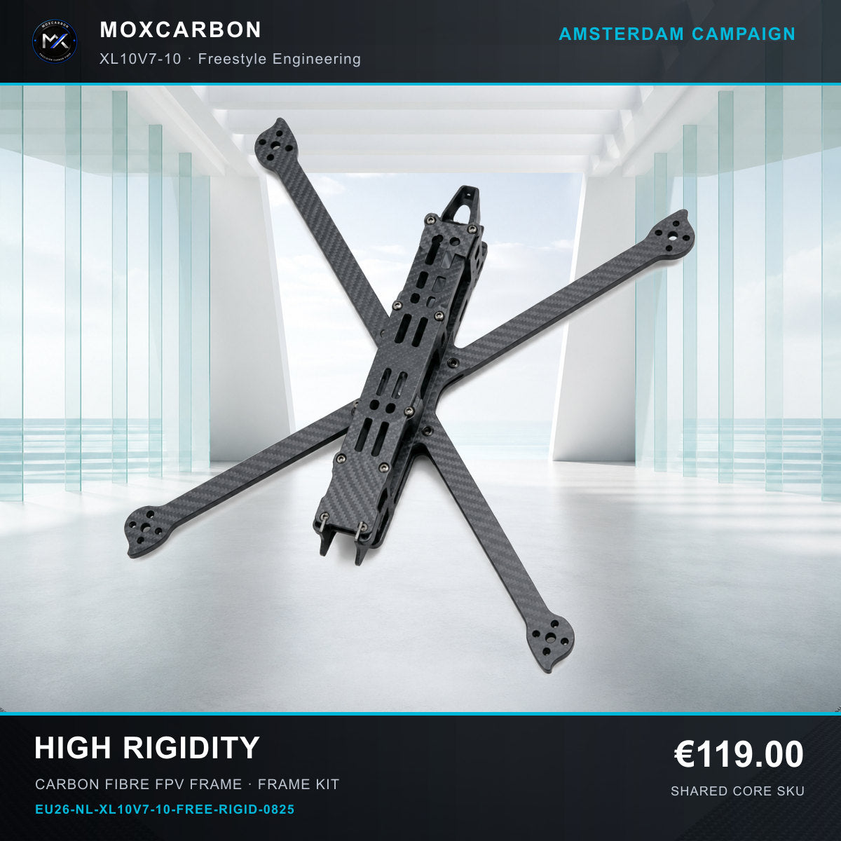 MOX XL10V7 10-Inch Carbon Fibre FPV Frame — Amsterdam High Rigidity 0825 product image