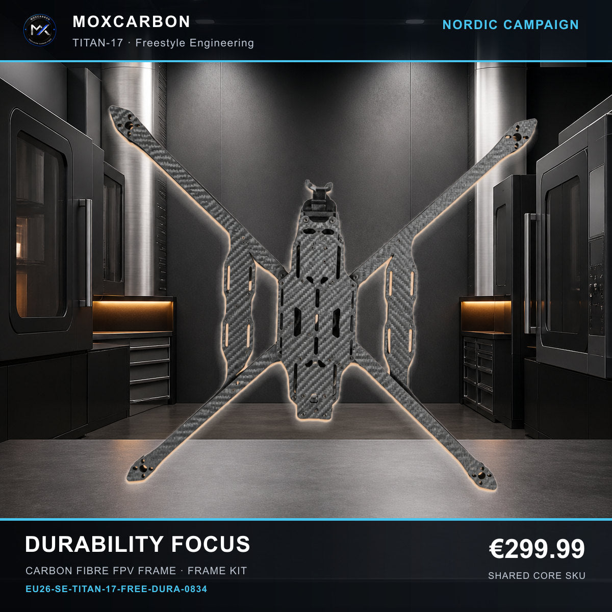 MOX MARK4 Titan GOW 17-Inch Carbon Fibre FPV Frame — Nordic Durability Focus 0834 product image