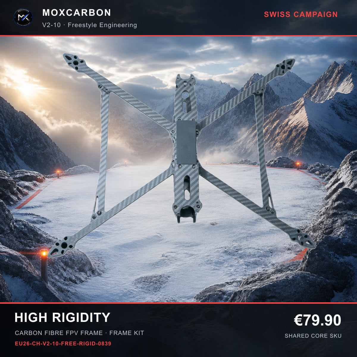 MOX MARK4 V2 10-Inch Carbon Fibre FPV Frame — Swiss High Rigidity 0839 product image