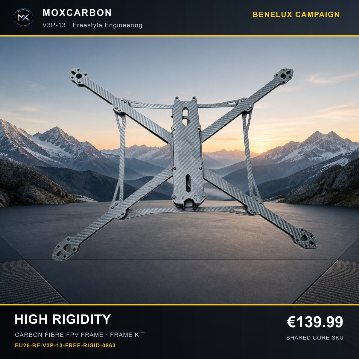 MOX MARK4 V3 Pro 13-Inch Carbon Fibre FPV Frame — Benelux High Rigidity 0863 product image