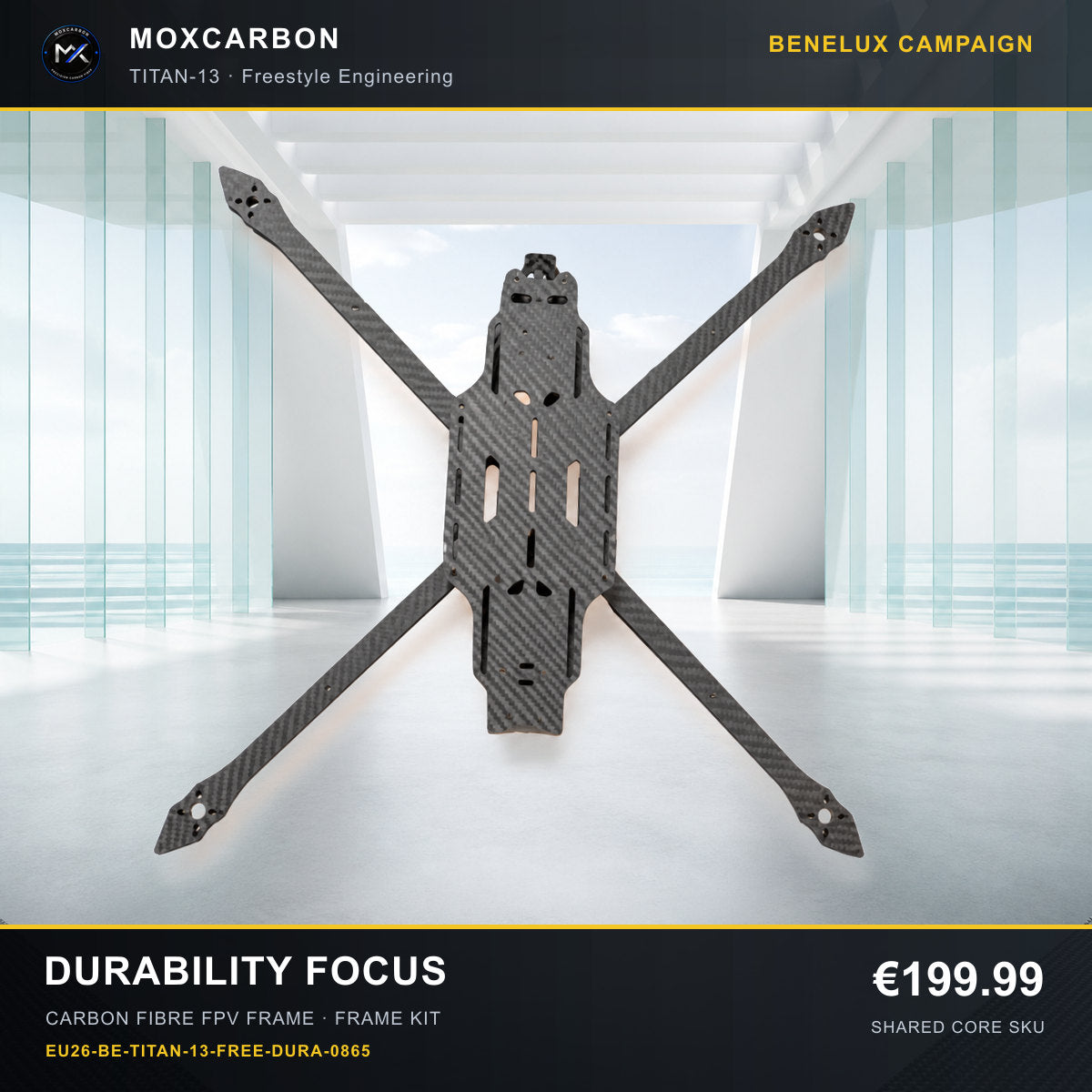 MOX MARK4 Titan GOW 13-Inch Carbon Fibre FPV Frame — Benelux Durability Focus 0865 product image