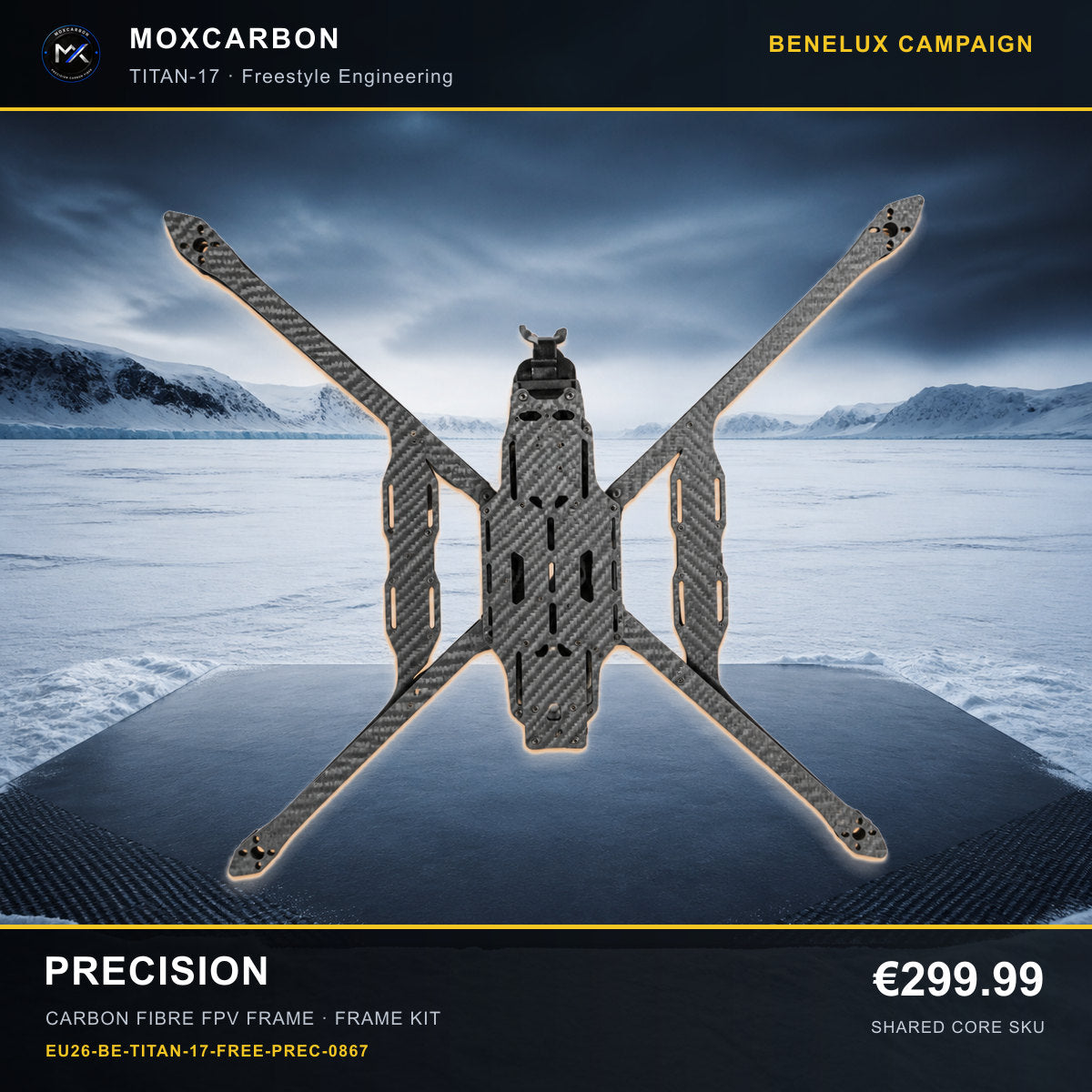 MOX MARK4 Titan GOW 17-Inch Carbon Fibre FPV Frame — Benelux Precision 0867 product image
