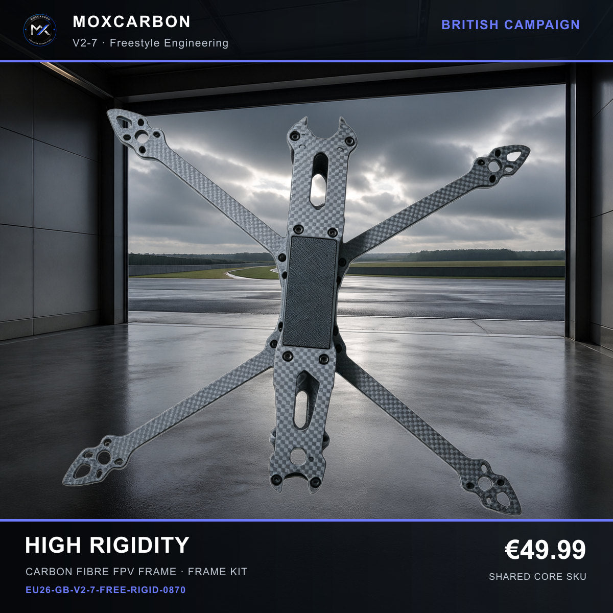 MOX MARK4 V2 7-Inch Carbon Fibre FPV Frame — British High Rigidity 0870 product image