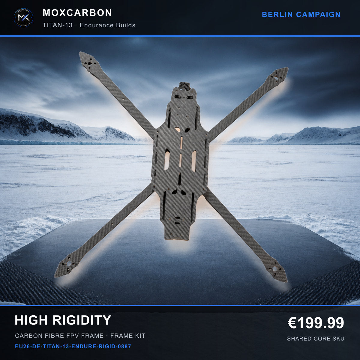 MOX MARK4 Titan GOW 13-Inch Carbon Fibre FPV Frame — Berlin High Rigidity 0887 product image