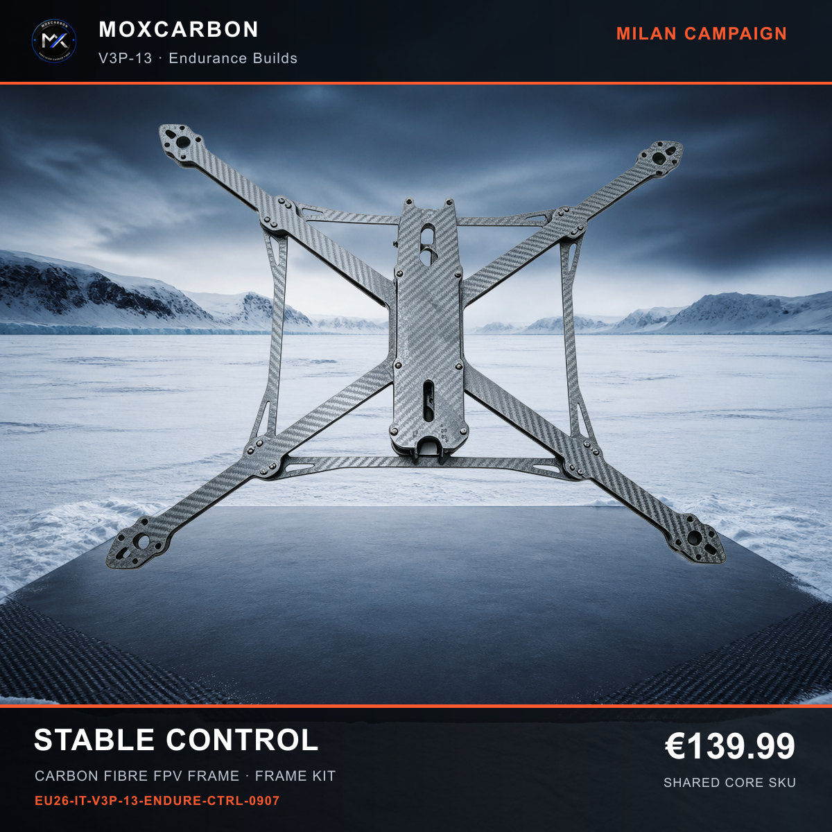 MOX MARK4 V3 Pro 13-Inch Carbon Fibre FPV Frame — Milan Stable Control 0907 product image