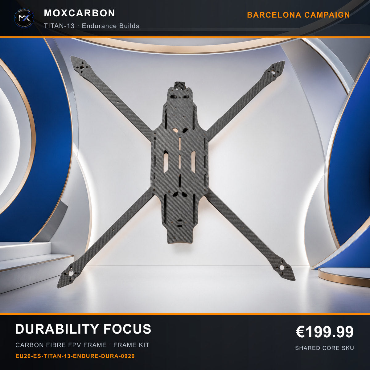 MOX MARK4 Titan GOW 13-Inch Carbon Fibre FPV Frame — Barcelona Durability Focus 0920 product image