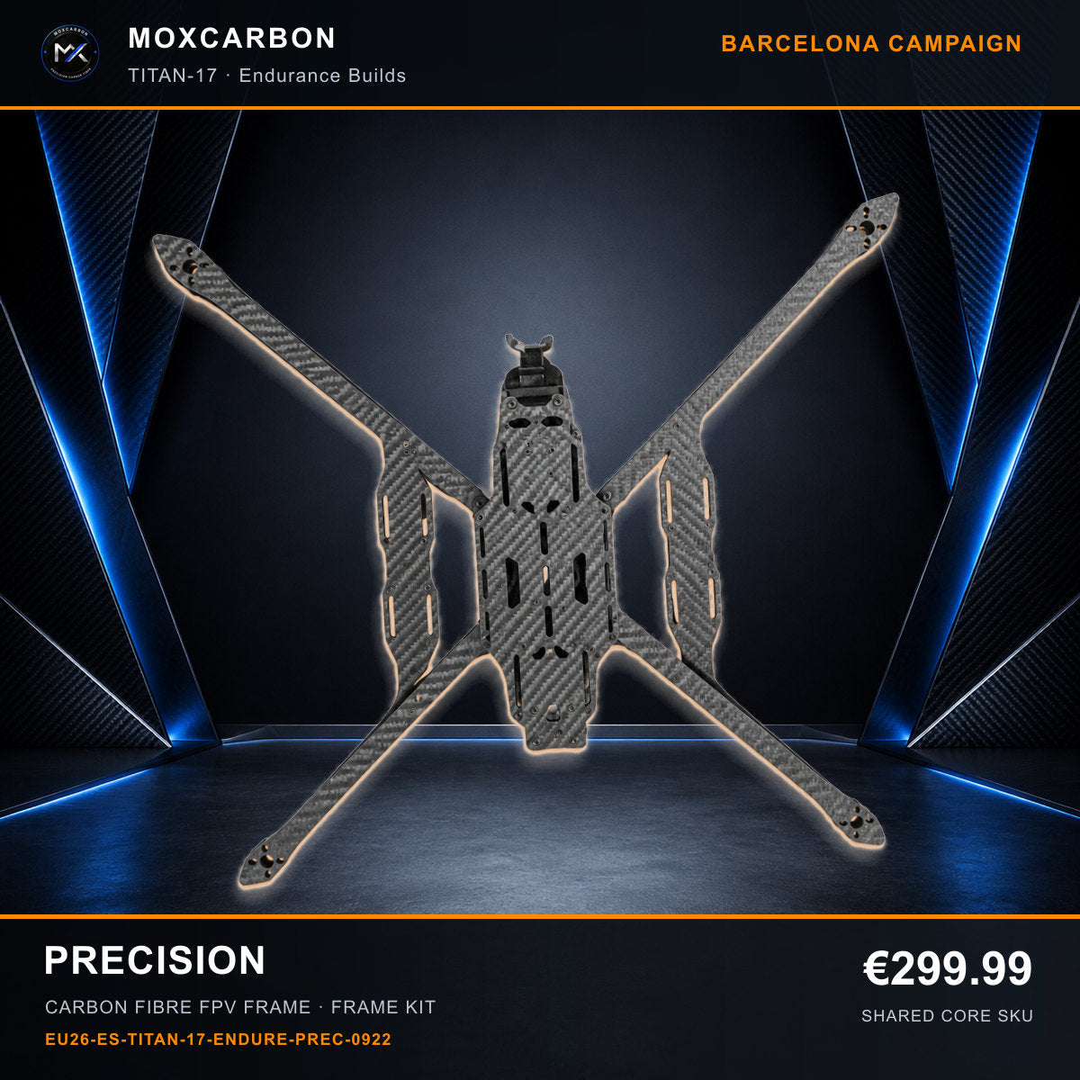 MOX MARK4 Titan GOW 17-Inch Carbon Fibre FPV Frame — Barcelona Precision 0922 product image