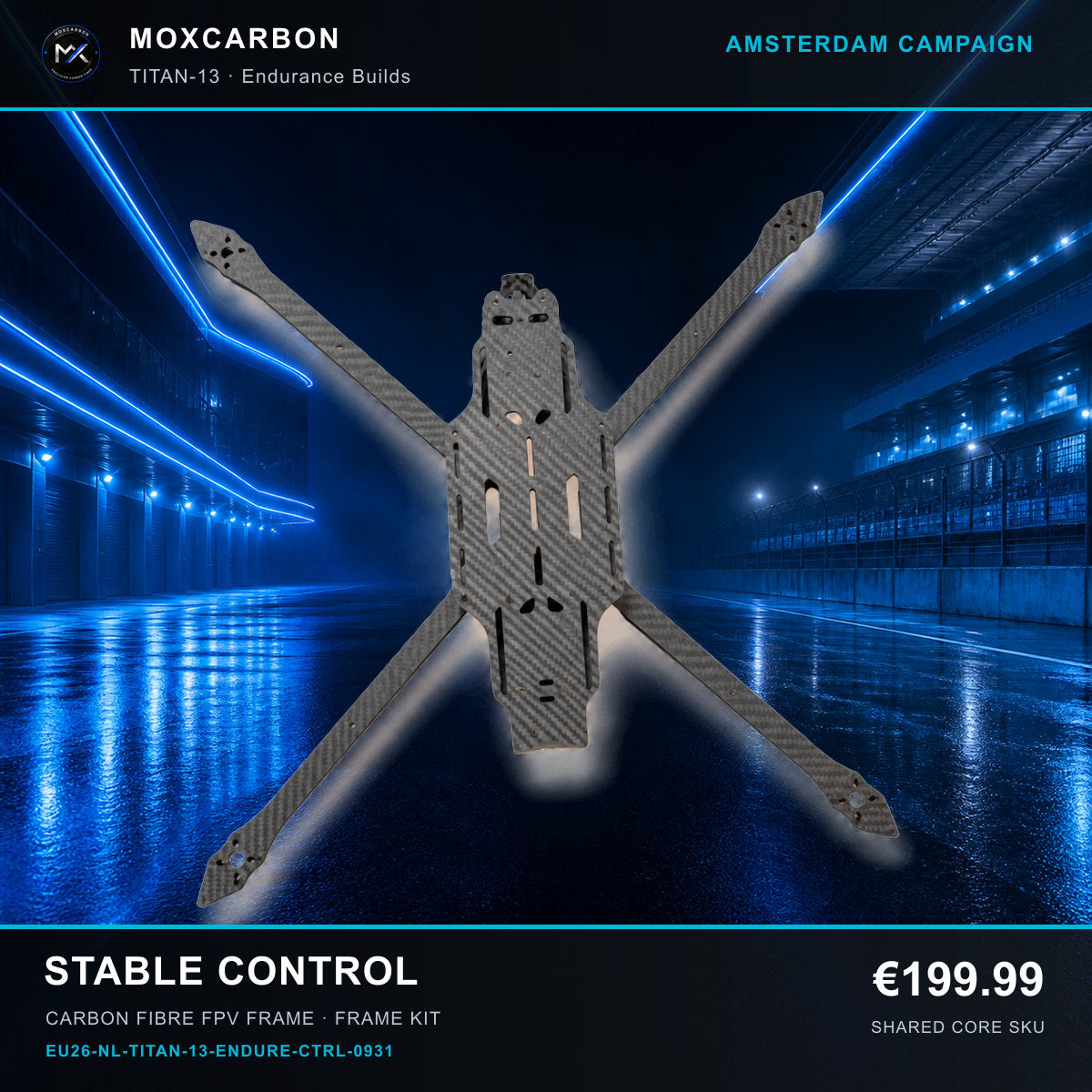 MOX MARK4 Titan GOW 13-Inch Carbon Fibre FPV Frame — Amsterdam Stable Control 0931 product image