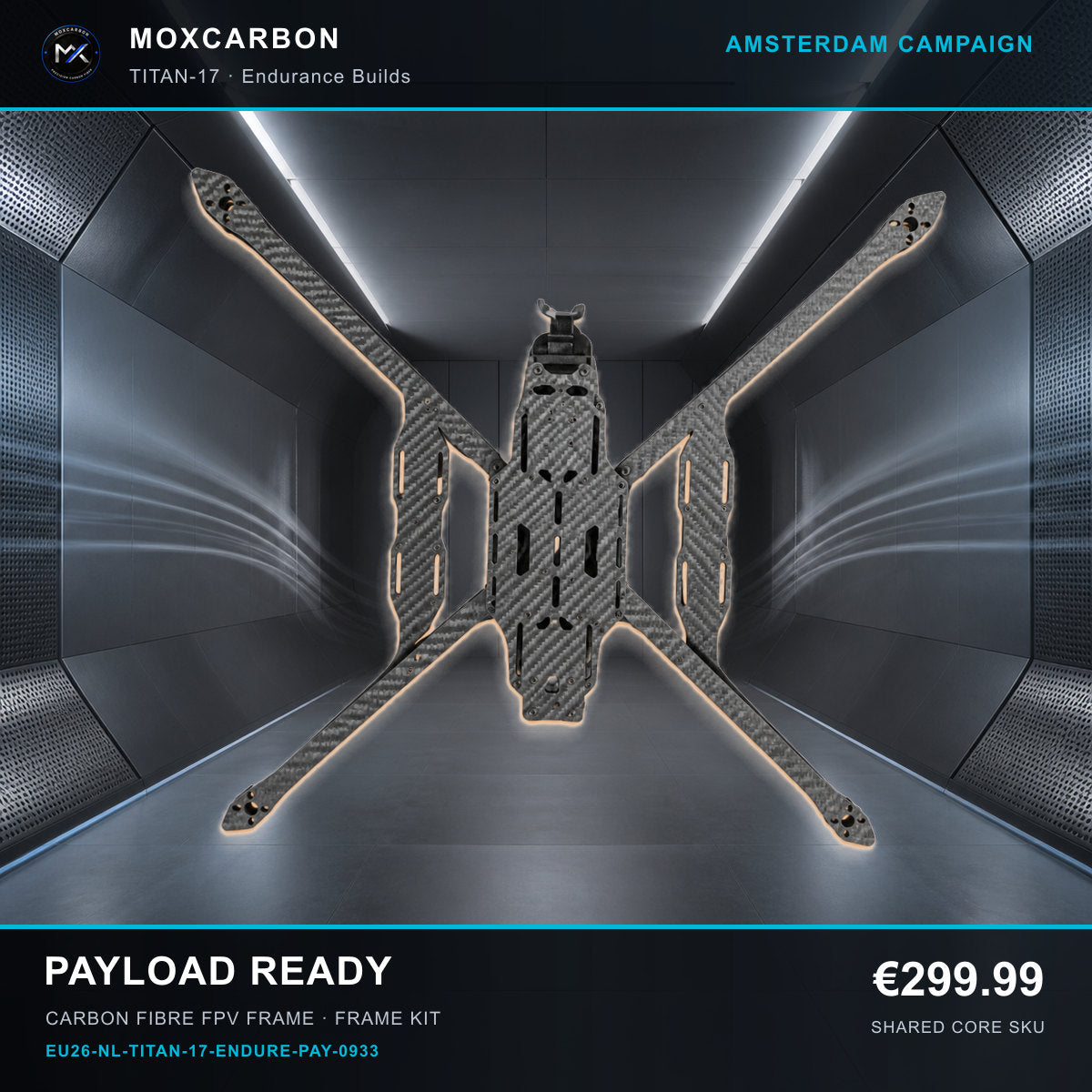 MOX MARK4 Titan GOW 17-Inch Carbon Fibre FPV Frame — Amsterdam Payload Ready 0933 product image