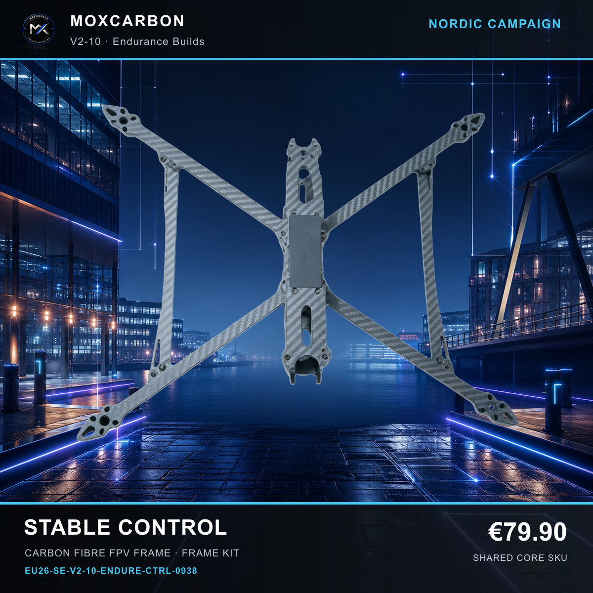 MOX MARK4 V2 10-Inch Carbon Fibre FPV Frame — Nordic Stable Control 0938 product image