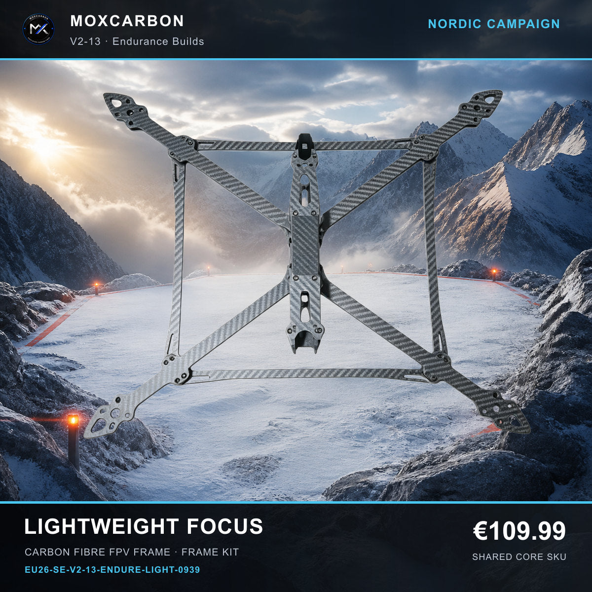 MOX MARK4 V2 13-Inch Carbon Fibre FPV Frame — Nordic Lightweight Focus 0939 product image