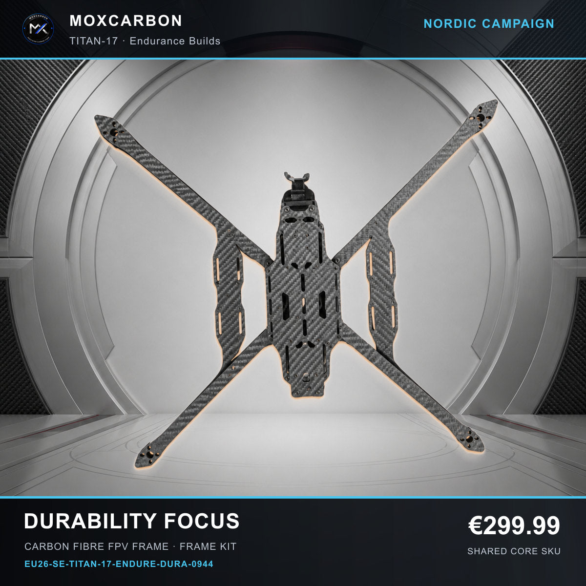 MOX MARK4 Titan GOW 17-Inch Carbon Fibre FPV Frame — Nordic Durability Focus 0944 product image