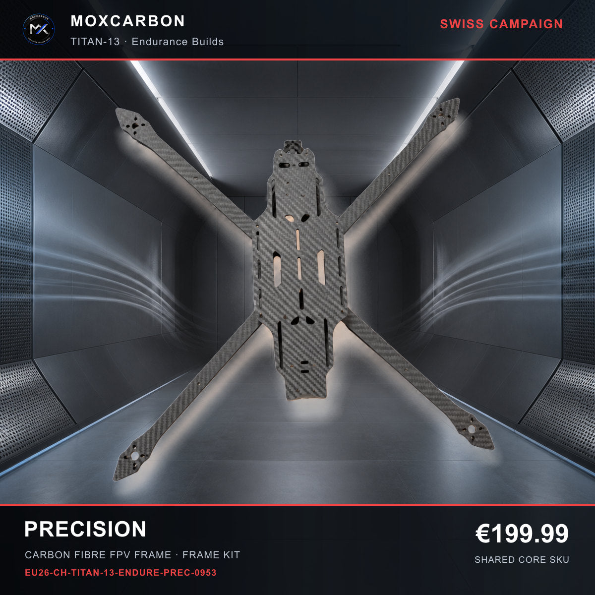 MOX MARK4 Titan GOW 13-Inch Carbon Fibre FPV Frame — Swiss Precision 0953 product image