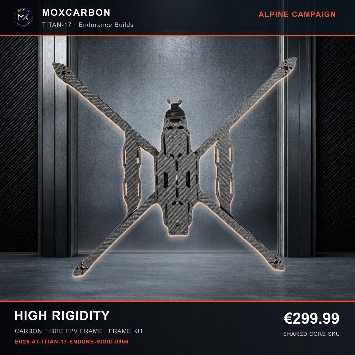 MOX MARK4 Titan GOW 17-Inch Carbon Fibre FPV Frame — Alpine High Rigidity 0966 product image