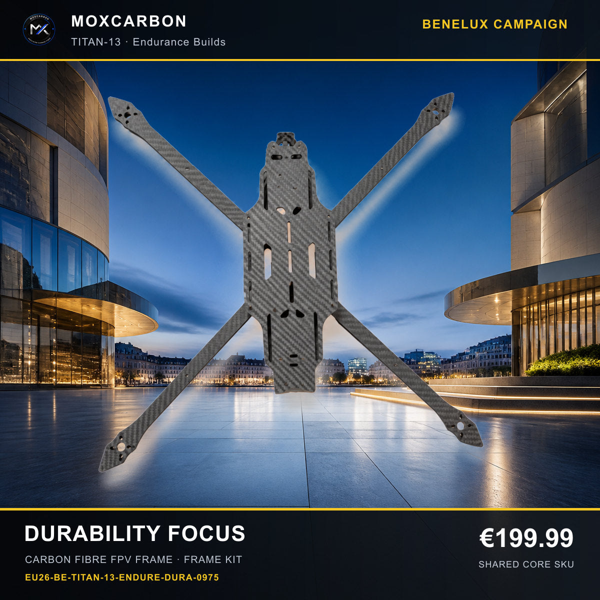 MOX MARK4 Titan GOW 13-Inch Carbon Fibre FPV Frame — Benelux Durability Focus 0975 product image
